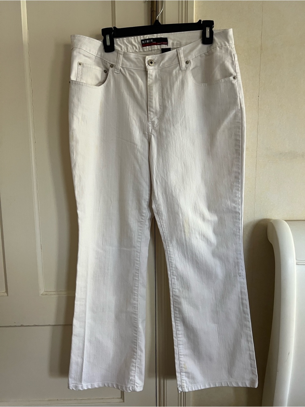 Kikit Signature Women's White Flare Jeans